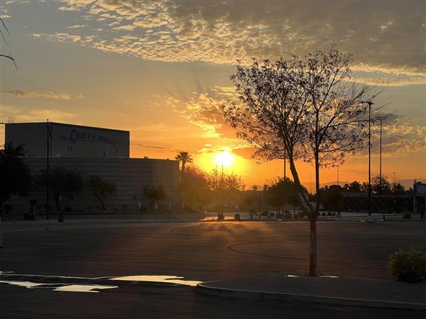  Sunset outside Cheyenne High School